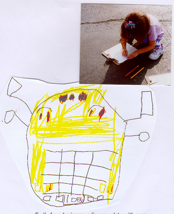 girl drawing with crayons