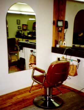 cutting station at Fox and Hounds Hair Studio