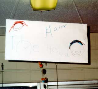 Hairy Head sign made by children