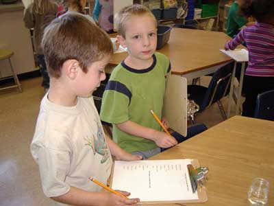 Figure 9. Children surveying each other. 