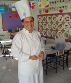 Figura 43. Nuestra clase tenía su propio chef de repostería. 