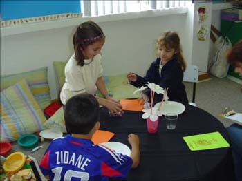 Figure 45. The children practiced different restaurant-related roles. 