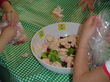 Figure 65. The recipe was prepared by each group of children.