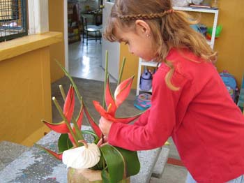 Figure 71. The children created a sample of a flower arrangement. 