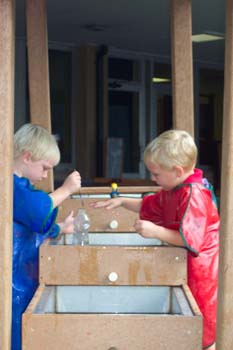 Figure 1. Sean and Jarod explore the water table.