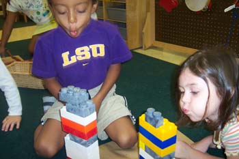 Figure 12. Margo and Jaylon attempt to blow down a Lego house.