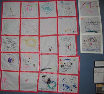 Figure 52. The children made squares to be added to the LSU Preschool Hurricane Quilt.